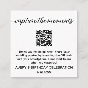 Carte D'accompagnement Capturez les Moments Code QR Partage de Photos