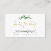 Carnets Eucalyptus Aquarelle pour Baby Insert Card