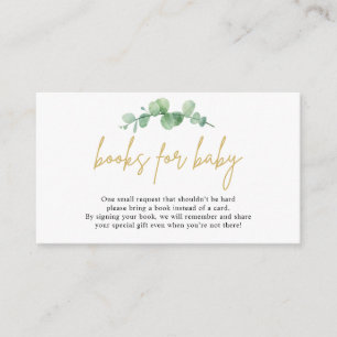 Carte D'accompagnement Carnets Eucalyptus Aquarelle pour Baby Insert Card