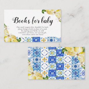 Carte D'accompagnement Carreaux bleus Citrons Baby showers Livres pour Ba