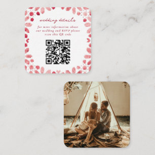 Carte D'accompagnement Carreaux Magenta marocains QR Code Mariage