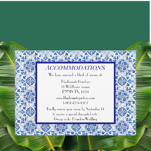 Carte D'accompagnement Carrelage portugais Mariage bleu Logement