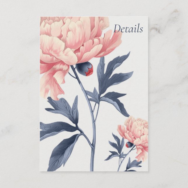 Carte D'accompagnement Cartão de detalhes casamento elegante e floral  (Dos)