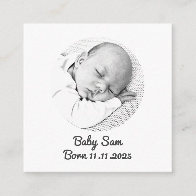 Carte D'accompagnement "Carte de boîtier pour bébé - Photo et nom personn (Devant)