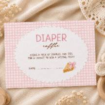 Carton de baby shower rose à motif gingham pour un