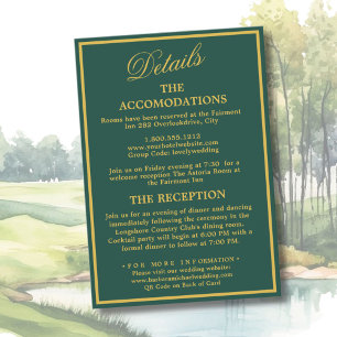 Carte D'accompagnement Carton de détails de mariage de golf