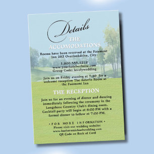 Carte D'accompagnement Carton de détails de mariage de golf