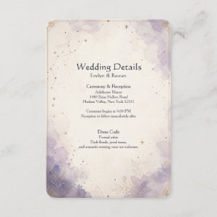 Carte D'accompagnement Carton de détails sur le mariage céleste