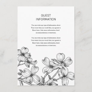 Carte D'accompagnement Carton de mariage bouquet d'anémones