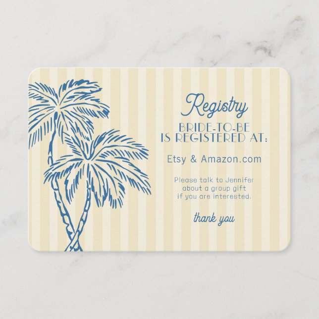 Carte D'accompagnement Carton de mariage Yellow Palm Springs Pastel Beach (Devant)