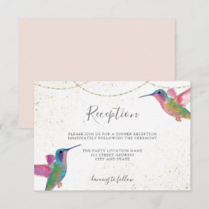 Carte D'accompagnement Carton de réception aquarelle Colibris floraux