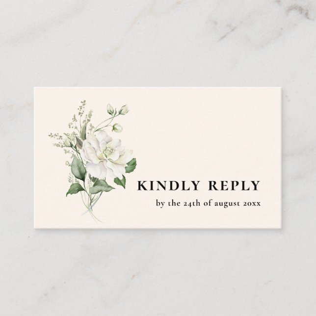 Carte D'accompagnement Carton de réponse de mariage à code QR et eucalypt (Devant)
