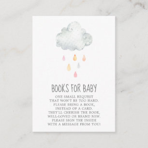 Carte D'accompagnement Carton d'encart pour Bébé Fille de Rain Cloud Book