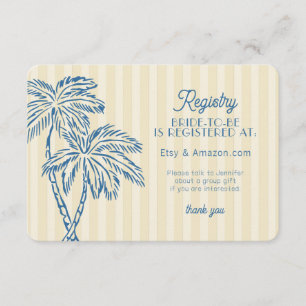 Carte D'accompagnement Carton d'enregistrement de plage pastel de Palm Sp