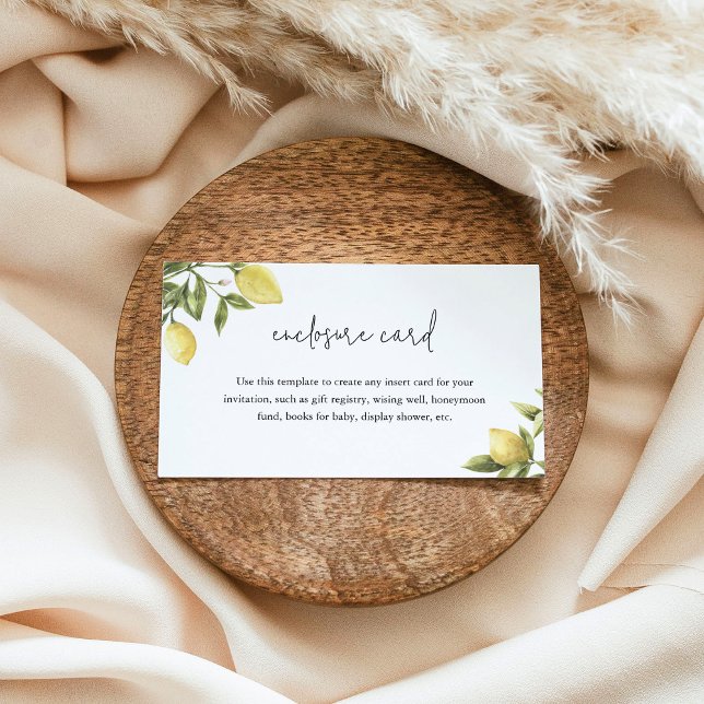 Carte D'accompagnement Carton d'insertion CITRON Citron 3,5 po x 2 po (Créateur téléchargé)