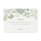 Carton d'invitation avec détails floraux Toile ver