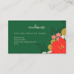 Carte D'accompagnement Carton d'invitation de douche de mariée à bouquet 