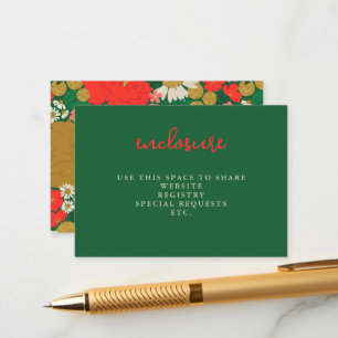 Carte D'accompagnement Carton d'invitation de douche de mariée à bouquet 