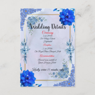 Carte D'accompagnement Carton d'invitation de mariage aquarelle marine