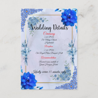 Carte D'accompagnement Carton d'invitation de mariage aquarelle marine