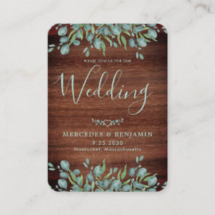 Carte D'accompagnement Carton d'invitation de mariage en bois rustique au