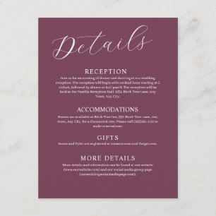 Carte D'accompagnement Carton d'invitation de mariage grand format avec d