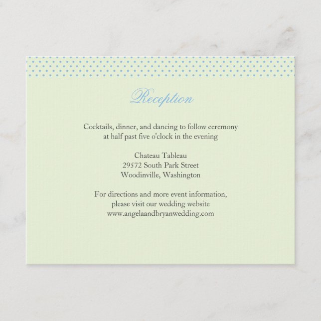 Carte D'accompagnement Carton d'invitation de mariage Hydrangea + Points  (Devant)