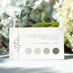 Carte D'accompagnement Carton d'invitation de tenue de mariage sage