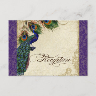 Carte D'accompagnement Carton d'invitation formel Paon & Plume Violet