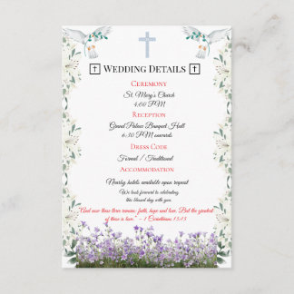 Carte D'accompagnement Carton d'invitation pour cérémonie à l'église