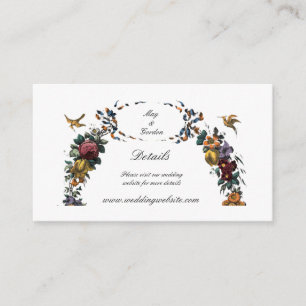 Carte D'accompagnement Cartouche floral baroque rococo vintage