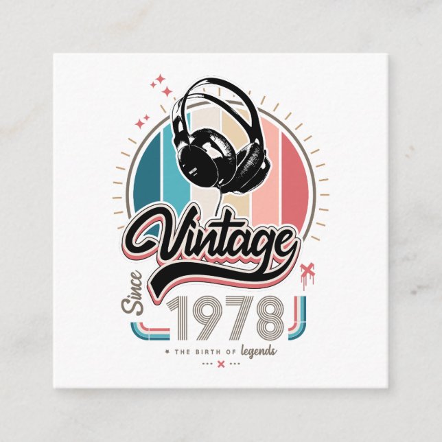 Carte D'accompagnement Casque vintage depuis 1978 (Devant)