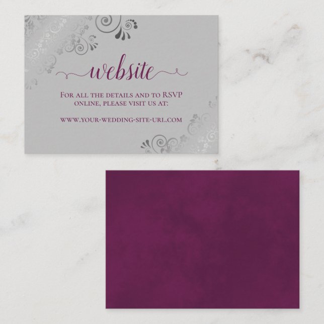 Carte D'accompagnement Cassis Purple sur le site Web Mariage de dentelle  (Devant / Derrière)