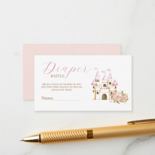 Carte D'accompagnement Castle Princess Baby shower Déchets Raffle