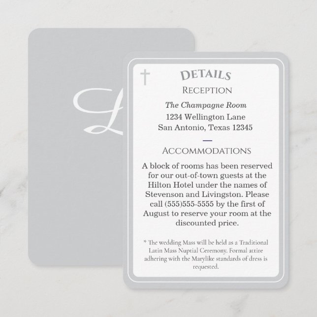 Carte d'accompagnement catholique intemporelle mon (Devant / Derrière)
