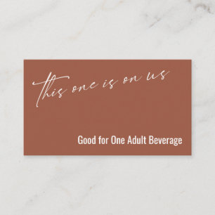 Carte D'accompagnement Ce verre est offert par nous Ticket Boisson Terrac