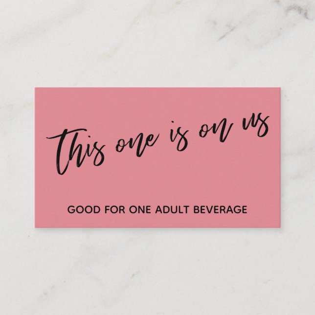 Carte D'accompagnement Ce verre est offert par nous Ticket de boisson déc (Devant)