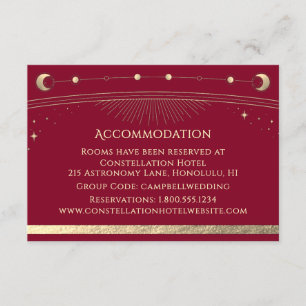 Carte D'accompagnement Céleste Bourgogne Sun Moon Stars Hébergement