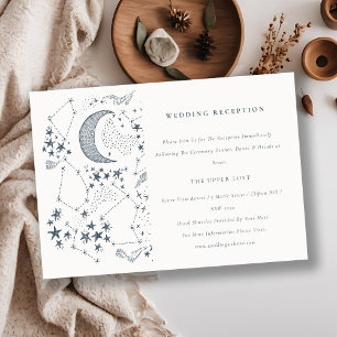 Carte D'accompagnement Céleste Marine Starry Night Moon Réception de mari