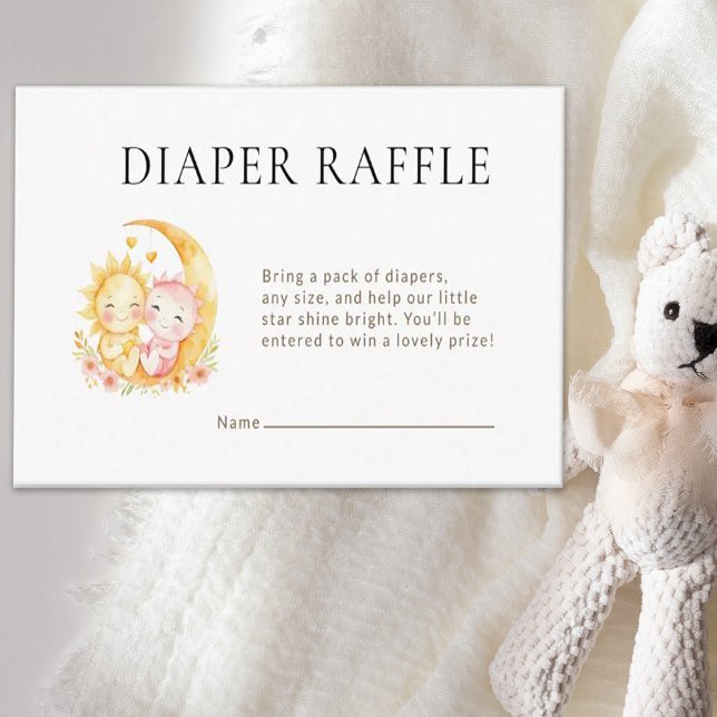 Carte D'accompagnement Celestial Sun Moon Baby Shower Diaper Raffle (Créateur téléchargé)