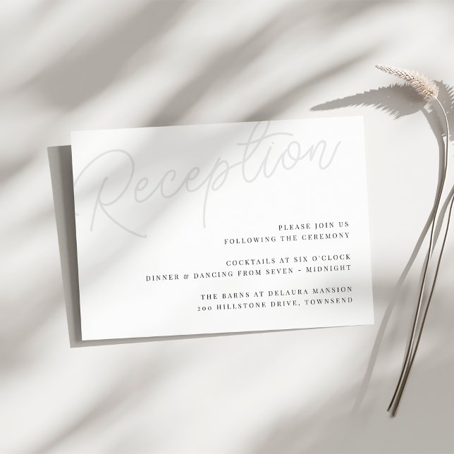 Carte D'accompagnement Cendre | Réception de mariage avec filigrane de sc (Créateur téléchargé)
