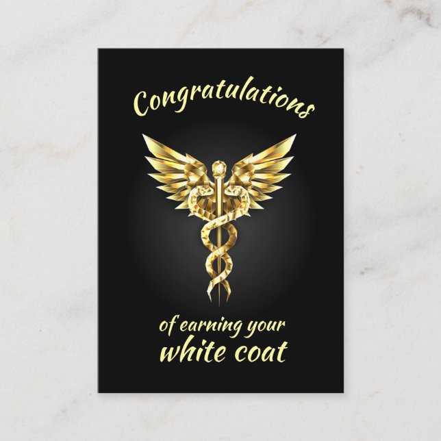 Carte D'accompagnement Cérémonie du manteau blanc Gold Médicale (Devant)