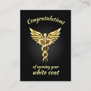 Carte D'accompagnement Cérémonie du manteau blanc Gold Médicale
