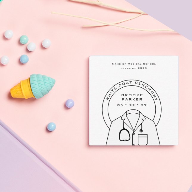 Carte D'accompagnement Cérémonie personnalisée de blouse blanche (Créateur téléchargé)