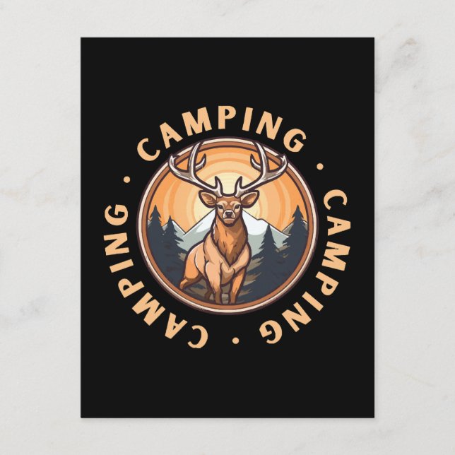 Carte D'accompagnement Cerf - Faune - Camping (Devant)