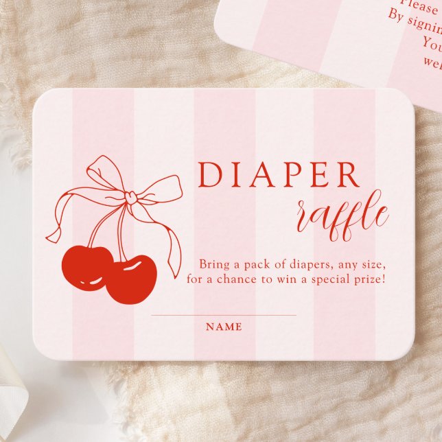 Carte D'accompagnement Cerise sur le dessus Baby shower fille Déchets Raf (Créateur téléchargé)