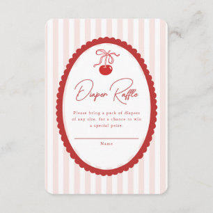 Carte D'accompagnement Cerise sur le dessus Coquette à nœud Baby Shower
