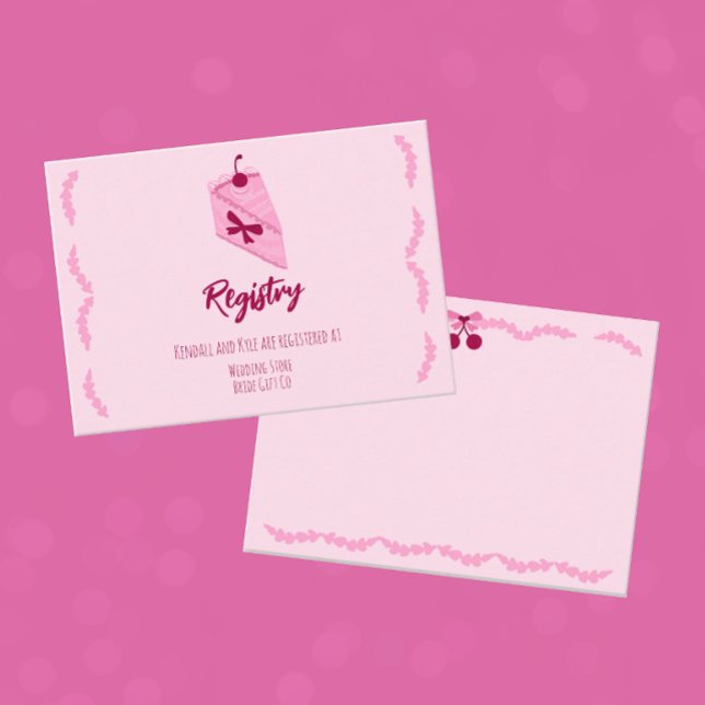 Carte D'accompagnement Cerise sur le dessus Registre de Fête des mariées  (Créateur téléchargé)