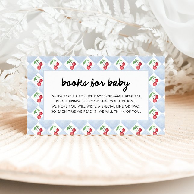 Carte D'accompagnement Cerises rétro Whimsical | Livres pour bébé (Créateur téléchargé)