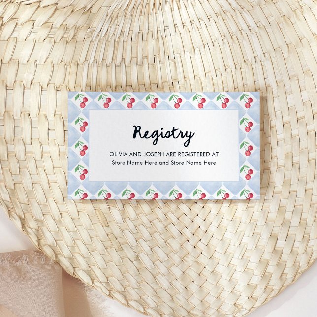 Carte D'accompagnement Cerises rétro Whimsical | Registre des Fêtes des m (Créateur téléchargé)